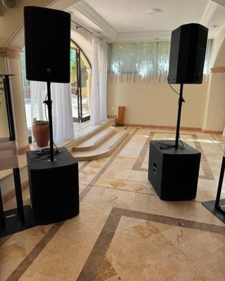 Impianto audio jbl 2 sub prx 818 xlf + 2 prx 615m