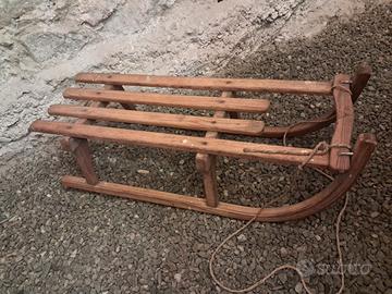 slittino in legno anni '70