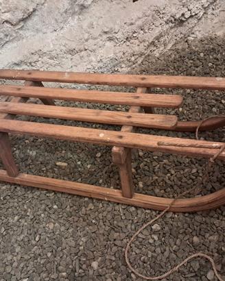 slittino in legno anni '70