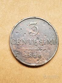 3 centesimi  1850 Milano Regno Lombardo Veneto 