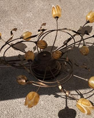 Lampadario inferro battutostile Fiorentino