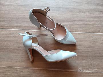 Scarpe bianche n 38 con tacco