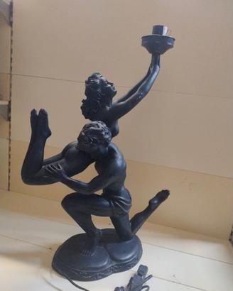 Lampada Statua in bronzo altezza 70 cm 