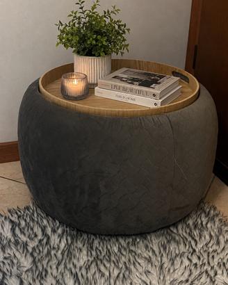 Pouf contenitore 56cm con vassoio