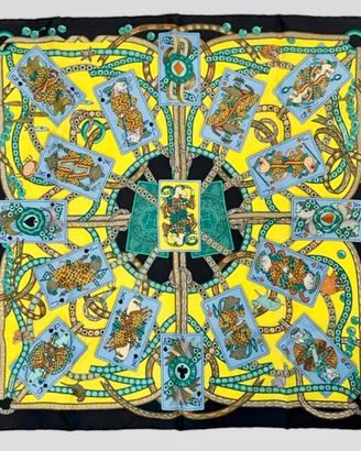 Hermes Pocket Square Scarf Silk Dame de Coeur