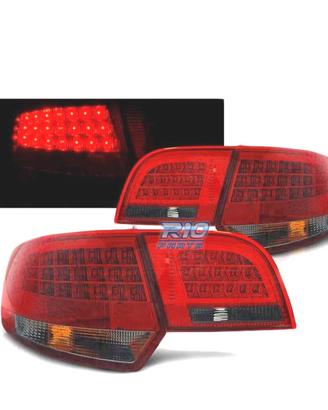 FANALI A LED AUDI A3 8P 04-08 SPORTBACK ROSSO FUMÉ