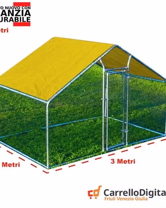 Gabbia per Polli 3x2m x h 2 m – 6 mq - giallo