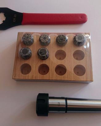 Set fresatura mandrino e pinze elastiche ER20