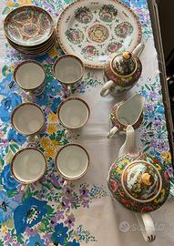 Servizio da tè porcellana cinese vintage 16 pezzi