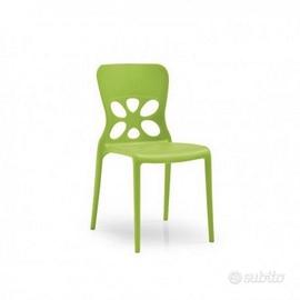 1 Sedia Neon Calligaris Verde Impilabile