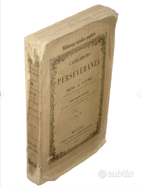 libro antico ottocentina catechismo perseveranza