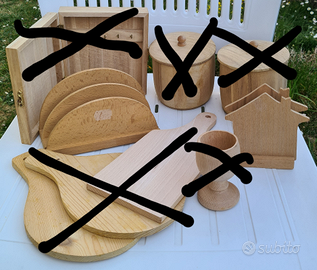 Oggetti in legno per decoupage