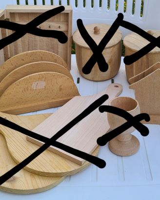 Oggetti in legno per decoupage