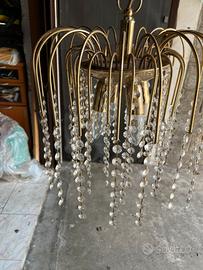 Lampadario con cristalli vintage
