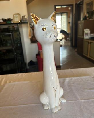Statuina Gatto Vintage in Ceramica