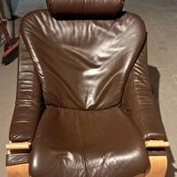 POLTRONA IN PELLE VINTAGE ORIGINALE - «KROKEN»