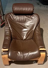 POLTRONA vintage pelle - «KROKEN» - AKE FRIBYTTER