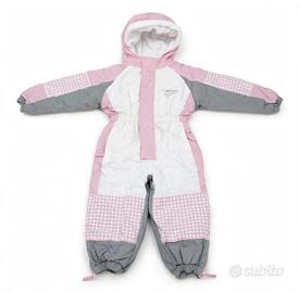 Tuta da neve bambina 2 anni rosa pois imbottita