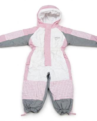 Tuta da neve bambina 2 anni rosa pois imbottita