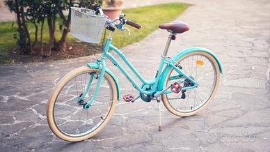 Bicicletta Elops 500 azzurra 24"