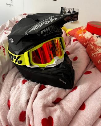 casco moto Airoh+ maschera come da foto+ 