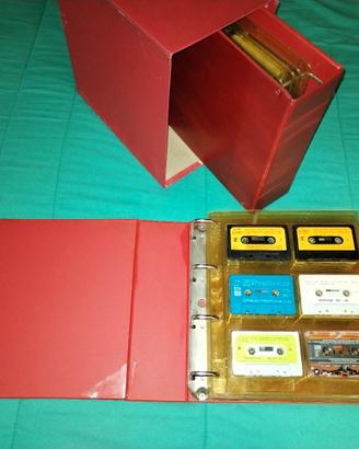 PORTA MUSICASSETTE Anni'80 completo di 54MC 