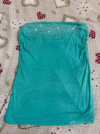 Top a fascia con strass - verde acqua - Artigli