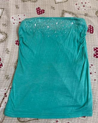 Top a fascia con strass - verde acqua - Artigli