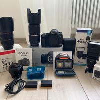 Canon EOS 5D mark3+3obiettivi+flash+sdcard+battery