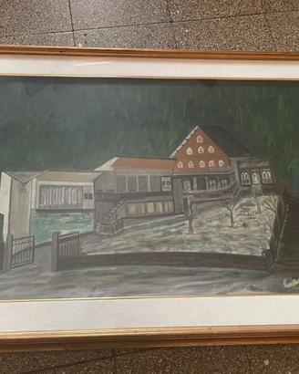 quadro dipinto di Arezzo alpe di poti albergo 1972