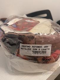 Cestino natalizio con 3 lavette