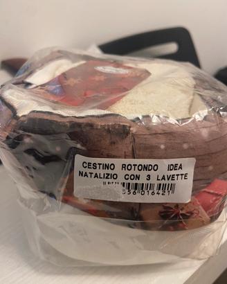 Cestino natalizio con 3 lavette