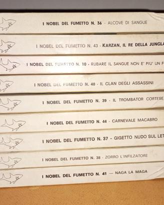 9 fumetti "I NOBEL DEL FUMETTO" Edifumetto anni 70