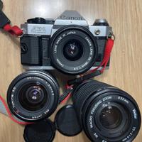 Canon AE-1 Program con 3 obiettivi