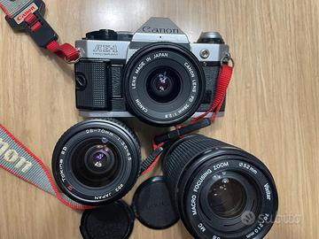 Canon AE-1 Program con 3 obiettivi