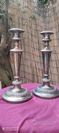 coppia di candelabri in Sheffield molto eleganti