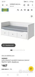HEMNES Struttura letto divano/3 cassetti, bianco,