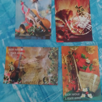 Cartoline Natalizie anni70 Strumenti Musicali Arte