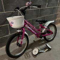 Bicicletta da bambina 16 pollici con rotelle