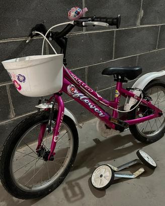 Bicicletta da bambina 16 pollici con rotelle