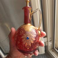 vaso antico in vetro smaltato oro zecchino 24 kt