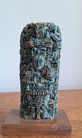 Statuetta Maya vintage in pietra verde (18 cm)

