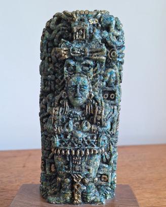 Statuetta Maya vintage in pietra verde (18 cm)

