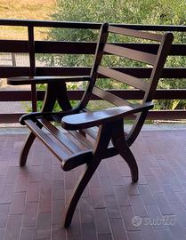 Poltrona in legno reclinabile