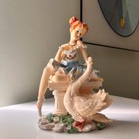 Statuetta ballerina con cigno alta 25cm