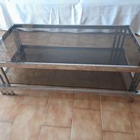 tavolino acciaio cristallo