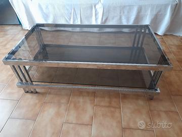 tavolino acciaio cristallo