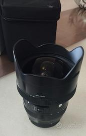 Obiettivo Sigma 12-24 f4 Art DG attacco Canon