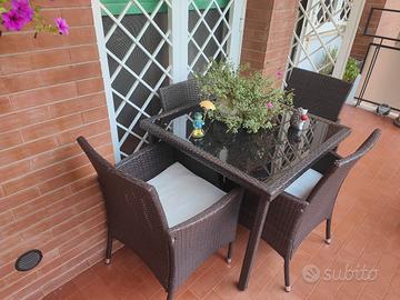 tavolo con 4 sedie da balcone 