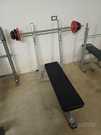 Panca Palestra + Bilanciere e pesi 20 kg 
